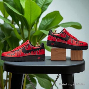 Custom black Air Force 1, Custom black Drip Air Force 1, Halloween Custom Air Force 1, Back to School sneakers, Custom black sneakers