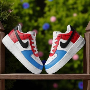 Custom Air Force 1 Spider for Kids, Spider Sneakers for Kids, Spider Kid Air Force 1, Hand Painted Spider shoes, toddler Air Force 1 custom