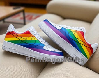 Nike Air Force 1 ドリップペイント Air Force One Low Pride Rainbow Paint Drips Custom NWT | eBay