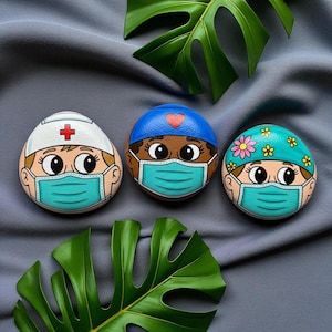 Doctor Painted Rock, Doctor painting rock, Hand Painted Nurse Rock, medical office decor, Gift for Doctors, painted rock doctor, doctor art