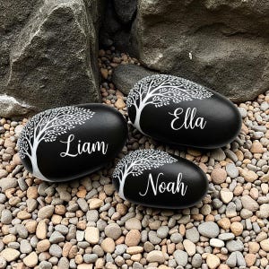 Custom Tree of Life Painted Rock, Personalized Family Name Stone, personalized name gift, hand painted river rock, personalized rock decor