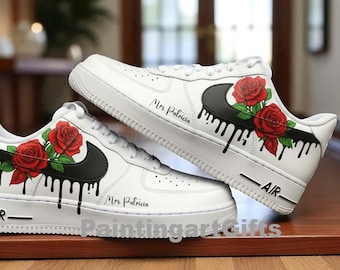 Nike Air Force 1 カスタムスニーカー カスタム スニーカー、AF1、エア フォース 1、赤いドリップ