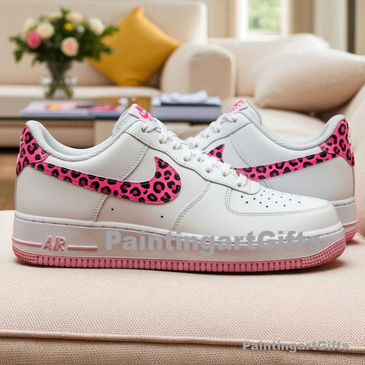 cheetah and pink nikes