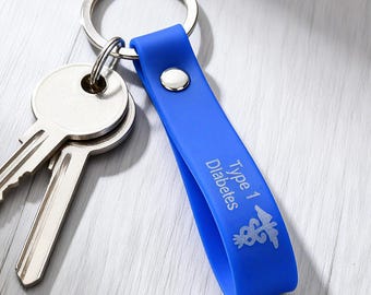 Personalized Emergency ID Keychain, Kids and Adult Silicone Medical Alert Tag, Custom Engraving for Epilepsy, Asthma, Heart Conditions