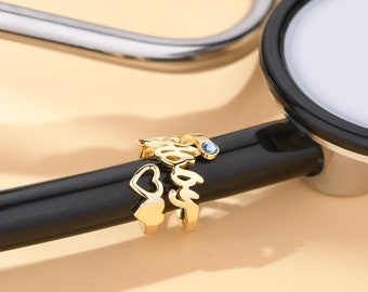 Etiqueta de identificación personalizada para estetoscopio, dije con nombre para estetoscopio, dije de identificación para estetoscopio, clip para estetoscopio, regalo para médico, regalo de graduación para enfermera