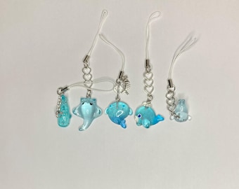 Ocean Star Phone Strap ~ Jellyfish Beaded Keychain Charm
