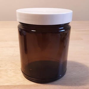 Amber glass jars, with lids, 1 fl oz, 1 pack to 6 pack