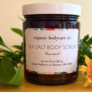 Peeling do ciała z solą morską, bezzapachowy, organiczny olej z awokado i witamina E