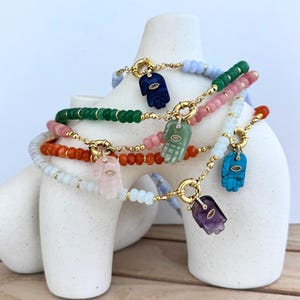 Dije de Mano de Hamsa de piedras naturales