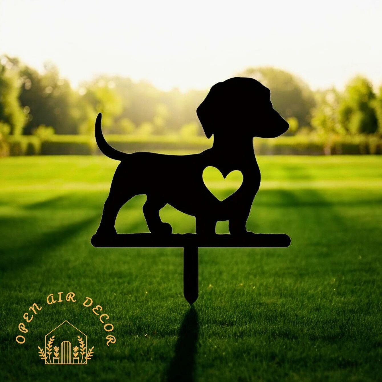 Dachshund Metal Garden Stakes - Outdoor Dog Decor For Yard, Patio & Pathway