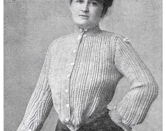 Patrón de suéter de ganchillo eduardiano / Blusa Gibson Girl de 1900 (Descarga digital en PDF)