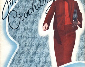 Libro de patrones de punto y ganchillo de la década de 1930 / American Thread Company / Suéteres, abrigos, vestidos (descarga en PDF)