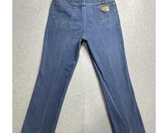 Wrangler Jeans Mens 36x36 (34x29) Blue Denim Straight Western 0936DEN Cowboy