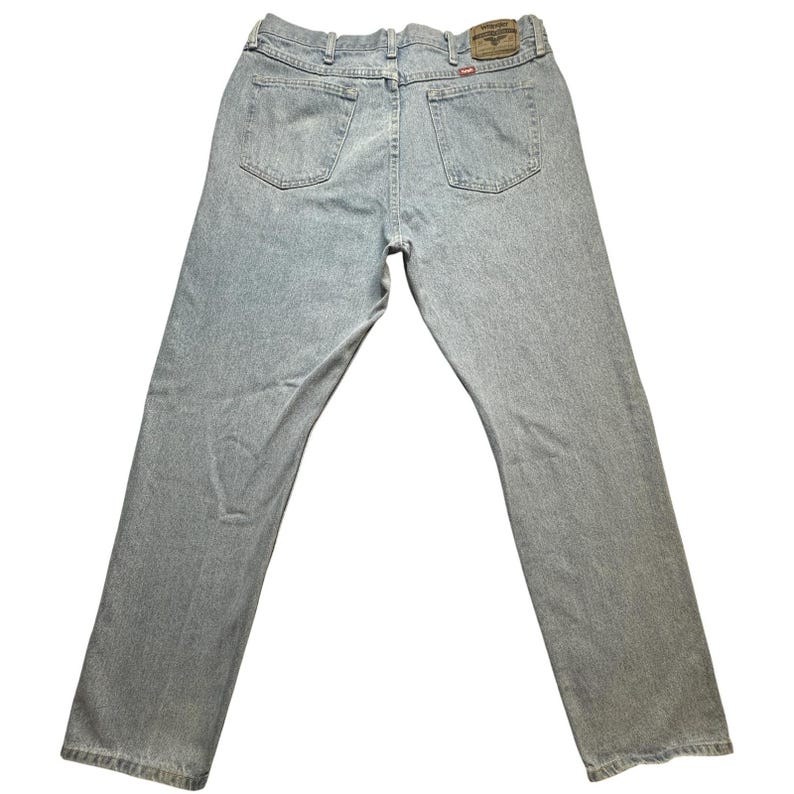Wrangler Jeans Mens 38x34 (37x32) Light Wash Blue Straight Leg Denim Comfort image 1