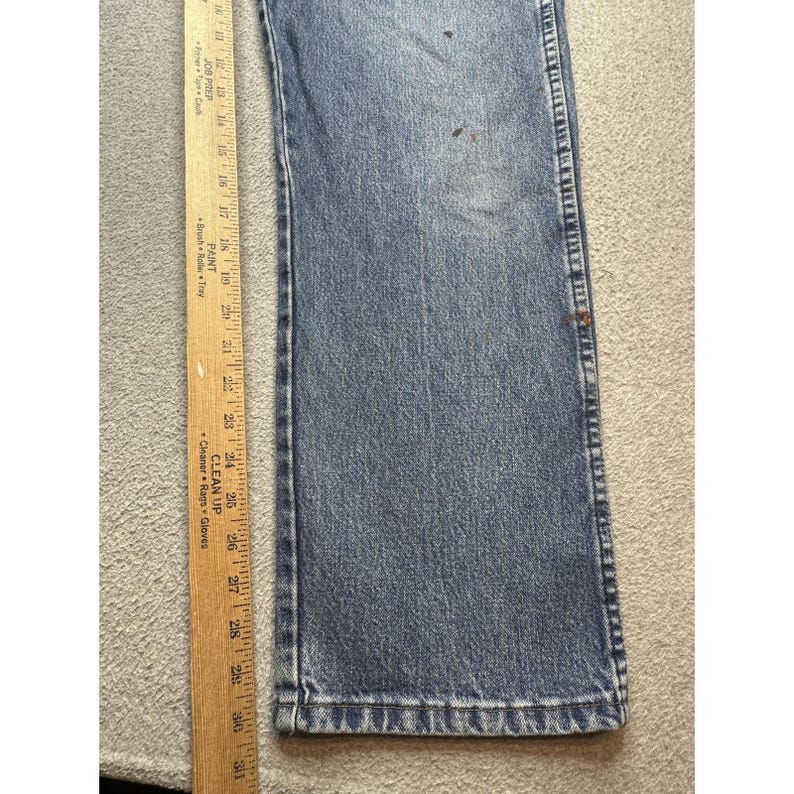 Wrangler Jeans Mens 38x32 (37x30) Blue Relaxed Straight Leg Fit 3MWZGK Denim image 5