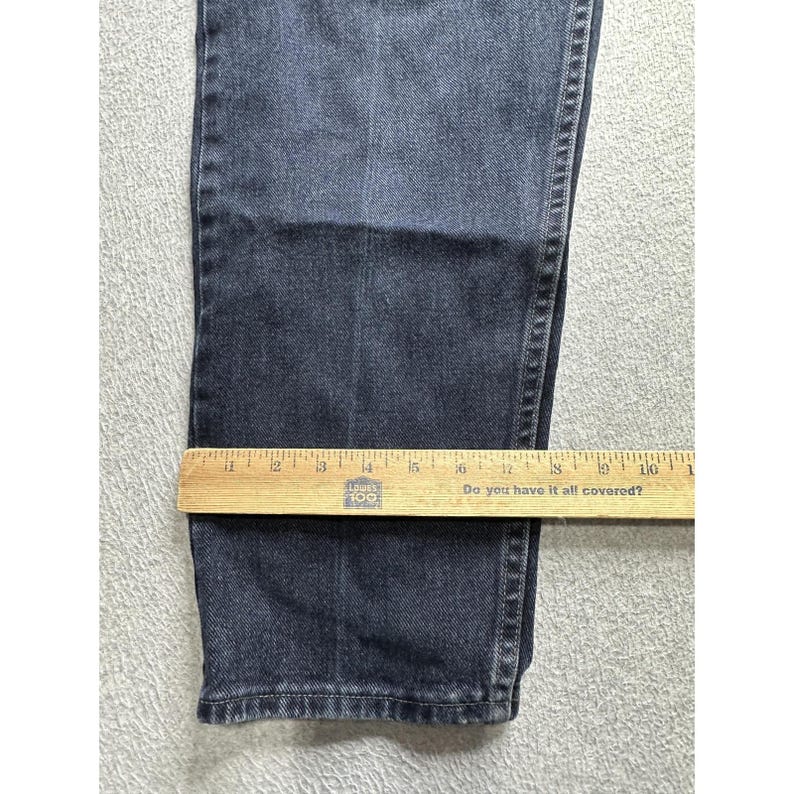 Vintage Wrangler-jeans dames 16 x 30 zwarte hoge taille taps toelopende denim gemaakt VS 90s afbeelding 9