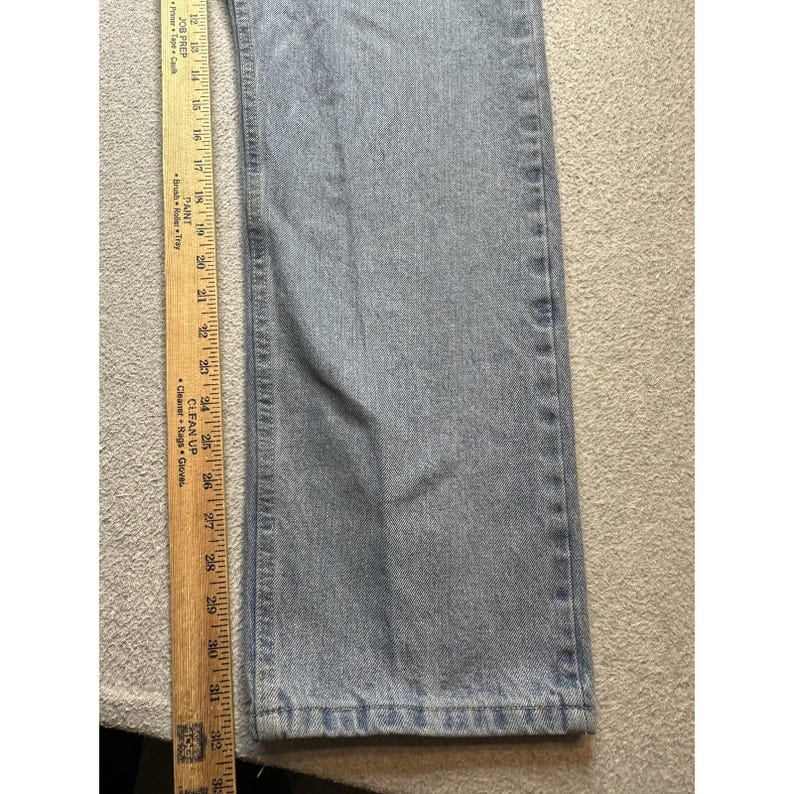 Wrangler Jeans Mens 38x34 (37x32) Light Wash Blue Straight Leg Denim Comfort image 3