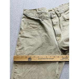 VTG Wrangler Jeans Mens 33x27 Khaki Tan Hero Originals Straight Leg Stained image 12