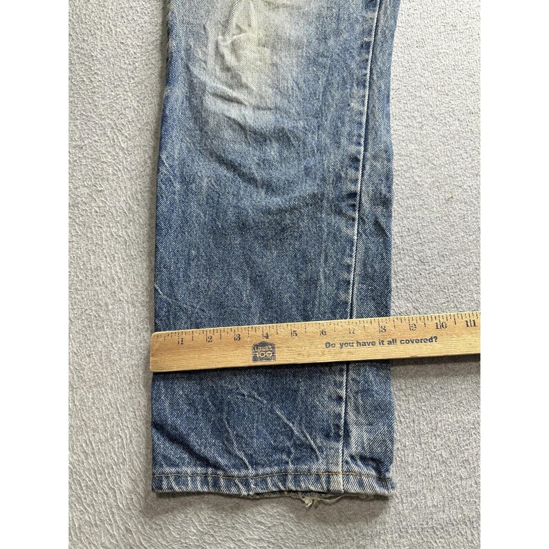 VTG Wrangler Rugged Wear Jeans Mens 34x30 Blue Denim Workwear Straight 35100MN image 9