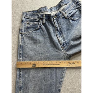 VTG Wrangler Jeans Mens 34x29 Blue Light Wash Denim 06501DS Straight Leg Zip Fly image 8