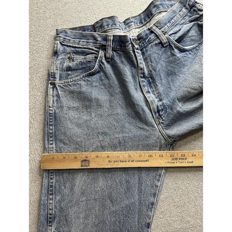VTG Wrangler Jeans Mens 34x29 Blue Light Wash Denim 06501DS Straight Leg Zip Fly image 8