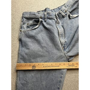Vintage Wrangler-jeans heren 36 x 32 (32 x 30) lichte wassing authentiek denim, VS jaren 90 afbeelding 5
