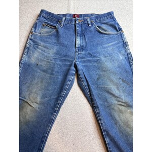 Wrangler 31MWZPW relaxte fit jeans heren 34 x 30 (34 x 28) blauw denim werkkleding gebeitst afbeelding 5