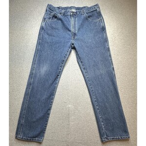 Wrangler Jeans Mens 36x32 (33x30) Blue Medium Wash Straight Leg Denim 96501DS image 2