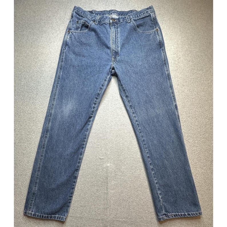 Wrangler Jeans Mens 36x32 (33x30) Blue Medium Wash Straight Leg Denim 96501DS image 2