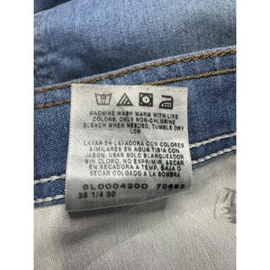 VTG Wrangler Jeans Mens 38x25 Blue Straight YKK Zip Classic Denim Pants Durable image 3