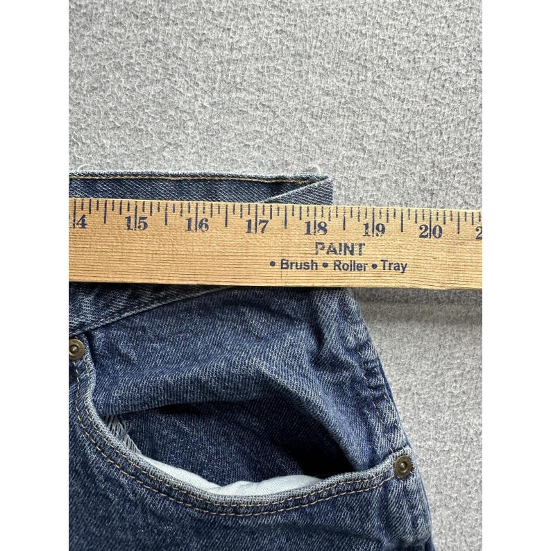 Wrangler-jeans heren 36 x 31 blauw denim, rechte pijpen YKK-rits, authentiek rood label afbeelding 5