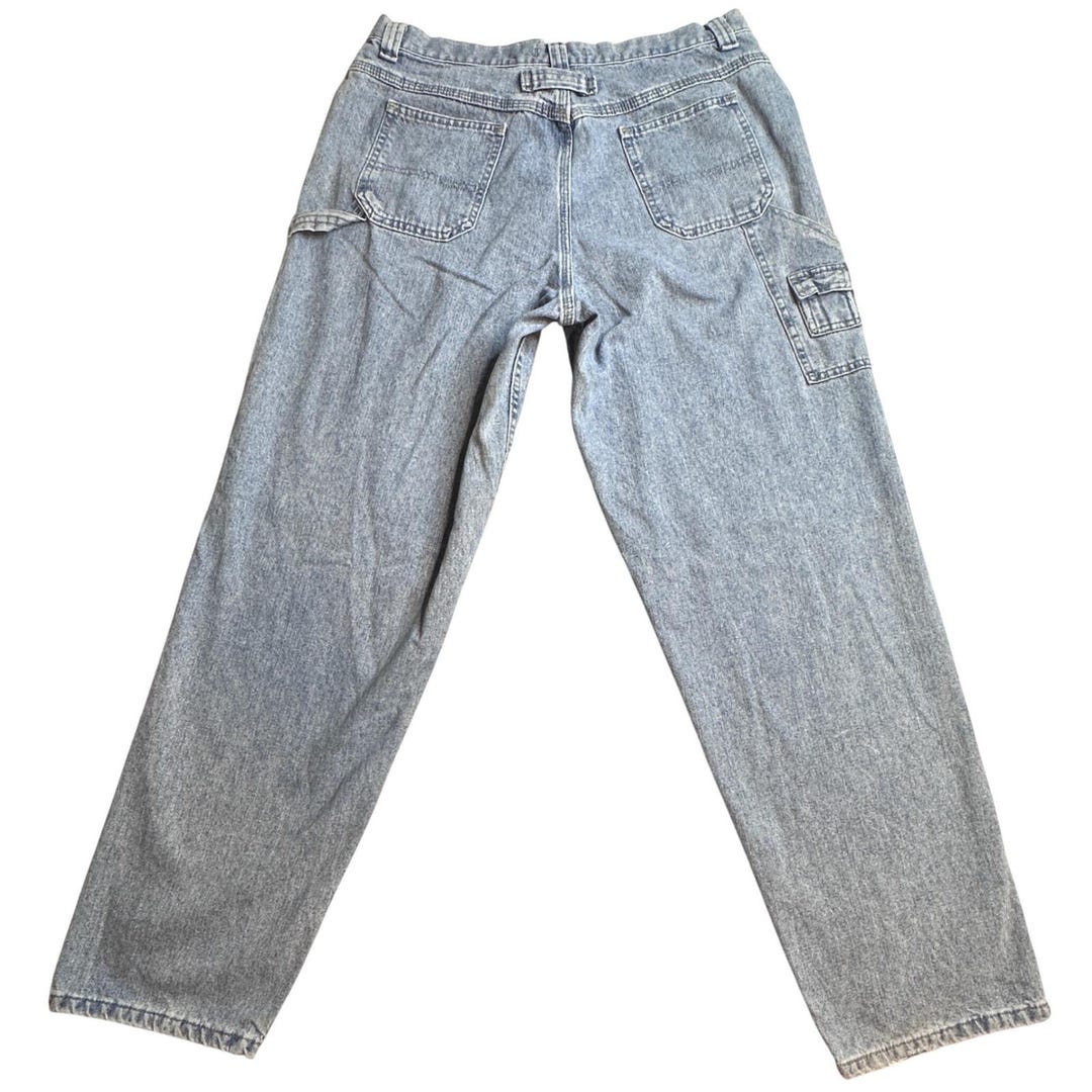 Vintage Lee Riveted Carpenter Jeans Womens 34 Light Wash Denim Relaxed — free download