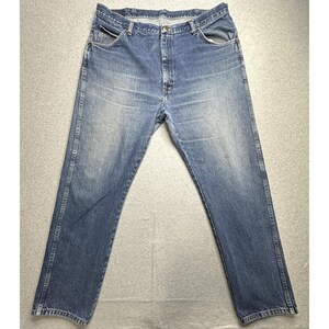 Vintage Wrangler Jeans Mens 40x32 (38x31) Blue Denim Straight USA 96501MR 90s image 5