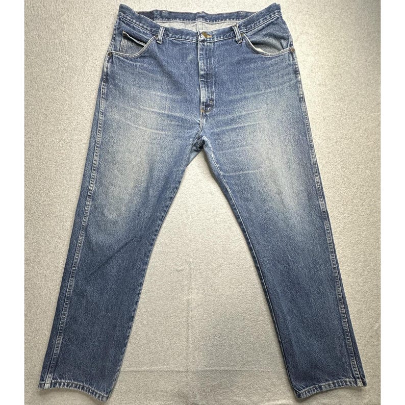 Vintage Wrangler Jeans Mens 40x32 (38x31) Blue Denim Straight USA 96501MR 90s image 5