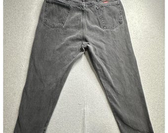 Wrangler Authentic Jeans Mens 39x28 Gray Denim Pants Relaxed Fit USA Made