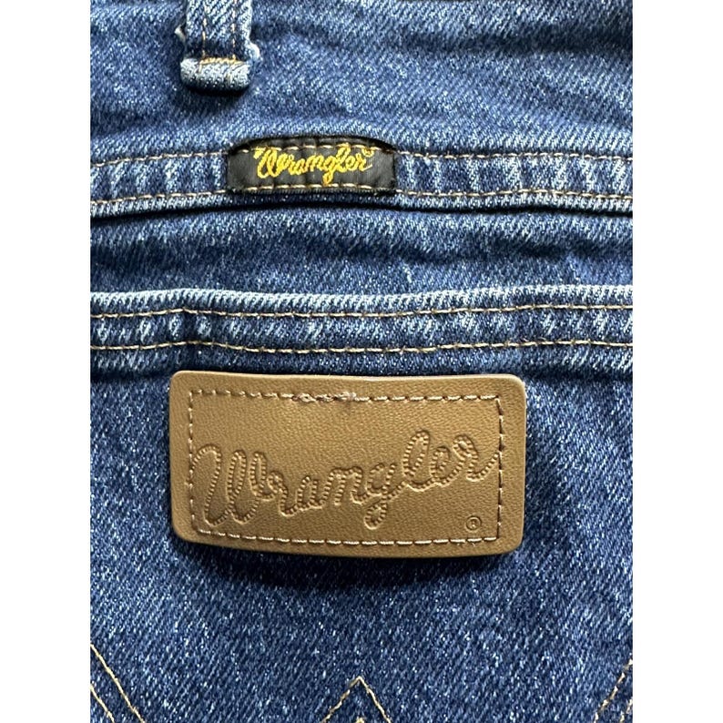 VTG Wrangler Jeans Mens 36x30 (35x28) Blue 937STR Straight Leg Denim Western image 8