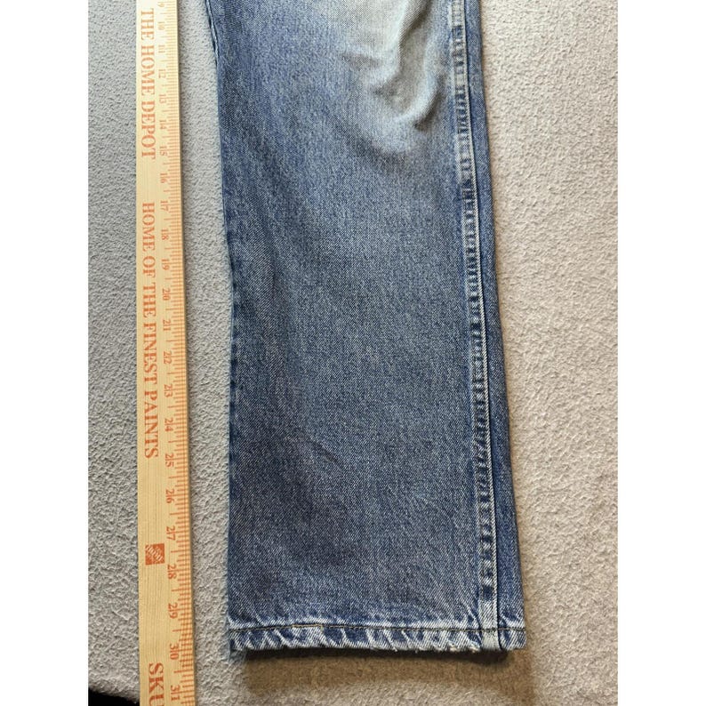 VTG Wrangler Jeans Mens 36X30 Blue Denim Straight Leg Distressed Workwear YKK image 15