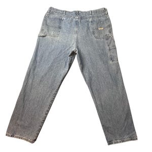 Vintage Wrangler Carpenter Jeans Mens 46x32 Blue Light Wash Relaxed Fit Workwear image 2