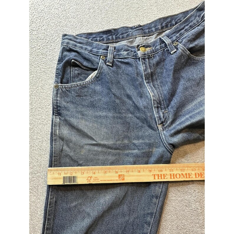 Vintage Wrangler Jeans Mens 32x34 Blue Regular Fit Straight Leg Cotton Denim image 11
