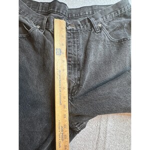 Vintage Wrangler Jeans Mens 38x34 (36x32) Charcoal Wash Black Denim Straight Leg image 10