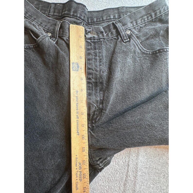 Vintage Wrangler Jeans Mens 38x34 (36x32) Charcoal Wash Black Denim Straight Leg image 10