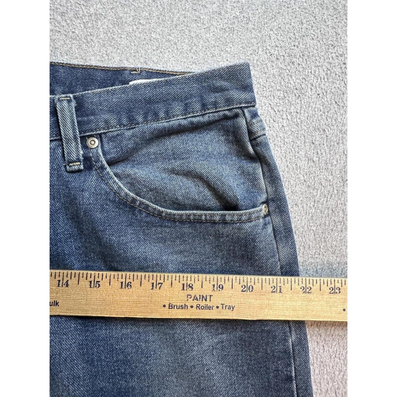 Vintage Wrangler 9760WDR Relaxed Straight Jeans Mens 36x29 Blue Denim 90s image 8