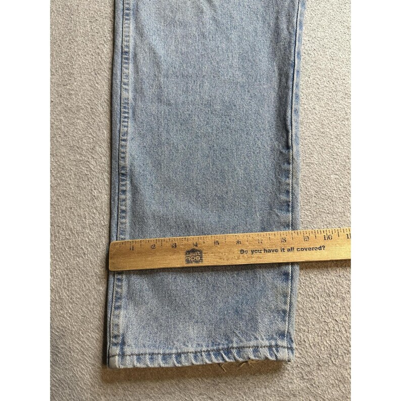 Vaqueros holgados vintage Wrangler 96501SL para hombre, 36 x 30, lavado claro, azul, EE. UU., años 90 imagen 4