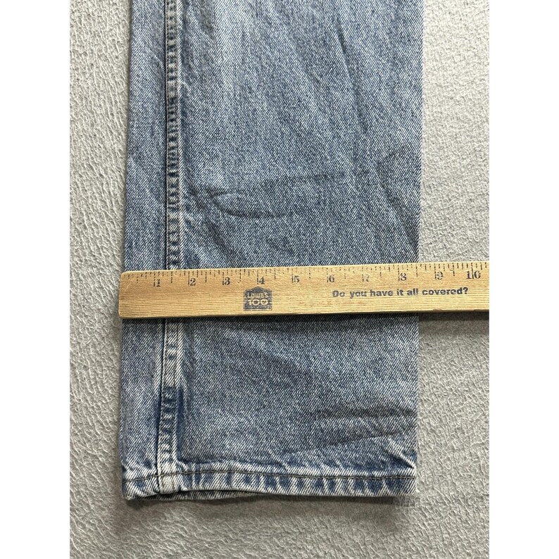 VTG Wrangler Jeans Mens 34x29 Blue Light Wash Denim 06501DS Straight Leg Zip Fly image 9