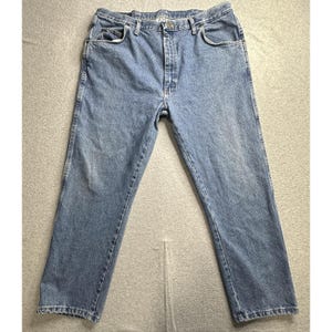 Wrangler Jeans Mens 40x30 Relaxed Fit Straight Leg YKK Zip Vintage Style Denim P image 7