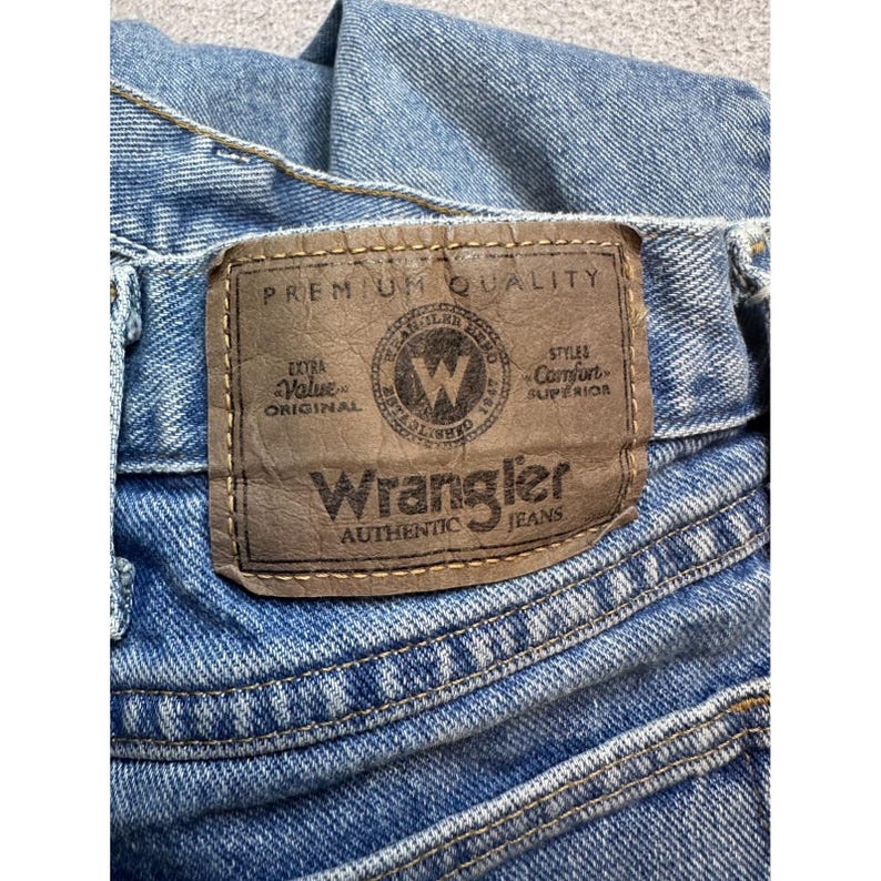 Vintage Wrangler Premium Jeans Mens 40x30 (39x29) Relaxed Fit Light Wash 97601SB image 9