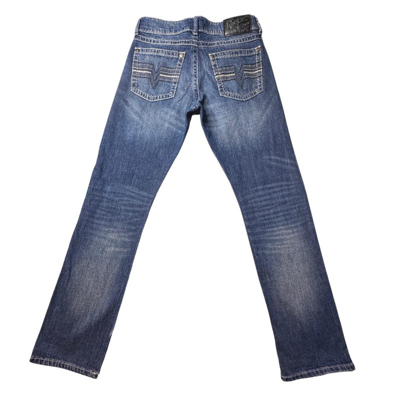Wrangler Jeans Womens 32 Blue Rock 47 Slim Straight Contrast Stitch Denim image 1