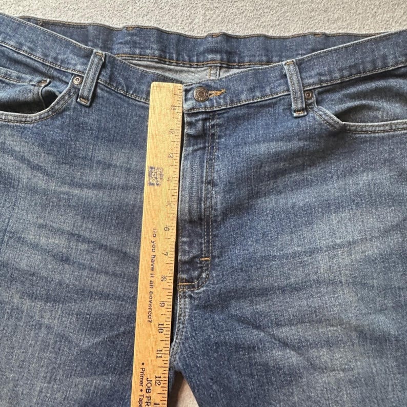 Wrangler Jeans Mens 40x30 Blue Premium Quality Straight Leg Stretch 97FXWXD image 6