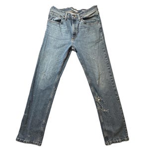 Wrangler Relaxed Fit Mens Jeans 32x32 (30x31) Blue Denim Distressed 10MGW25RI image 2