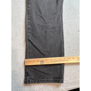 Vintage Wrangler Jeans Mens 38x34 (36x32) Charcoal Wash Black Denim Straight Leg image 12